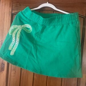 Emerald skort with Sequin Bow